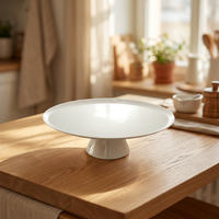 Plateau à gâteau en mélamine blanche, de qualité alimentaire à g