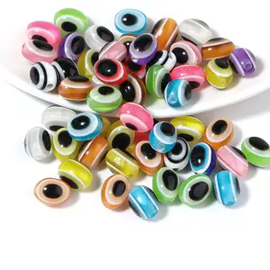 Hot Selling 100pcs 8mm Transparent Oval Eye Shape Acrylic Beads Colorful Plastic Loose Beads DIY Bracelet Accessories Wholesale