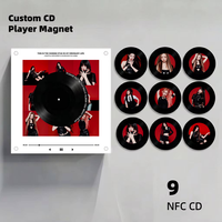 Lecteur CD NFC IVE personnalisé, aimant de réfrigérateur, DIY, 9 disques vinyles, décoration Coachella, veilleuse rotative