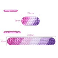 Ensemble de tapis de souris en cristal imprimé personnalisé grainé créatif pour PC, gel transparent, tapis de souris de jeu kawaii, repose-poignet pour le bureau