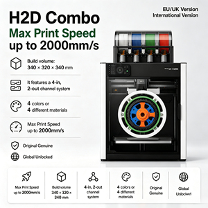 Versión Global Bambu H2D, Aplicación Internacional Conveniente para Control Remoto, Impresora 3D para Producción en Taller A2L/P1SC/P2SC/H2SC/H2D/H2C - Product Image 1