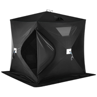 Carpa de Pesca Impermeable con Puerta con Cierre y Ventilación Desmontable, Fabricada con Tela Oxford
