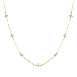 Collier CANNER tendance en argent sterling 925 avec zircon, fleur, diamant CZ, plaqué or 18 carats pour femme, cadeau - Product Image 1
