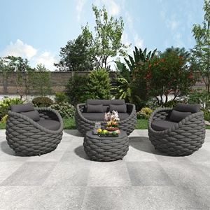 Fulin nordico mobili da esterno in alluminio Rattan divano Set per pranzo soggiorno o camera da letto uso per terrazza o giardino - Product Image 3