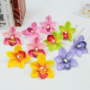 Fleurs d'orchidées Cymbidium artificielles Dongchen Crafts pour décorations de mariage et décoration intérieure - Product Image 4