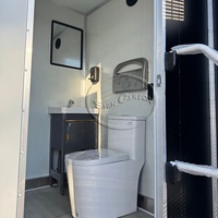 Toilettes mobiles de luxe commerciales, remorque de toilettes portable, conteneur extérieur, toilettes avec doubles cabines