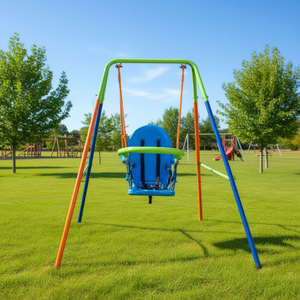 Columpio Resistente para Niños Pequeños, Tamaño Estándar, Azul, Verde, Naranja, Acero, Plástico, Equipo de Juegos para Exteriores - Product Image 2