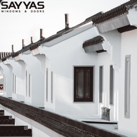 Ventanas Abatibles SAYYAS para Patio, Rejilla Decorativa, Aislamiento Térmico, Reducción de Ruido, Resistencia a Huracanes, Vidrio Personalizado