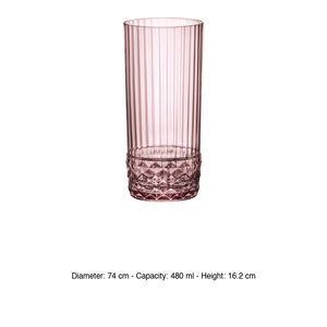 Bormioli Rocco Cooler Glass 48 cl Liliac Pink America' H 16.2 cm Ø 7.4 cm - Product Image 3