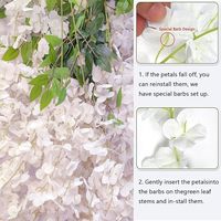 Guirlande artificielle en soie de glycine, 12 pièces, 3,6 pieds/pièce, blanche, dense, résistante aux UV, écologique, pour décoration intérieure/extérieure, mariage, fête, maison