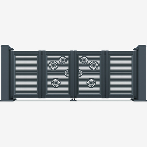 Biệt thự lối vào truy cập điện bên ngoài thiết kế cửa chính Chất lượng cao trượt đơn nhôm gấp cổng - Product Image 1