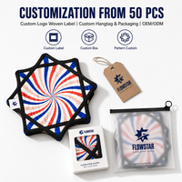 Bandana carré à séchage rapide avec logo personnalisé Flow Star pour impression UV réactive sur coton, pour festivals EDM, soirées, hommes et femmes