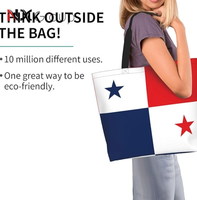 Bolsa de Mano Grande con Diseño de Logotipo Personalizado, Bolsa de Compras Casual, Bolsa de Supermercado Estilo Panamá