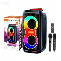 Enceinte Bluetooth avec télécommande et radio FM, double woofer de 6,5 pouces, tweeter à bobine, effet DSP, prise en charge USB, carte TF, affichage LED, TWS