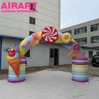 Arche gonflable géante Candyland, arche gonflable arc-en-ciel personnalisée avec décoration de fête de carnaval sur le thème des sucettes