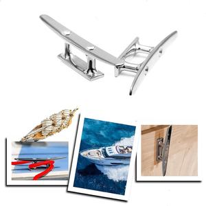 Cornamusa Plana Baja <span class=keywords><strong>de</strong></span> Acero Inoxidable 316 para Muelle Marino, 150 mm (6 Pulgadas), con Pernos y Tuercas M8, Cornamusa para Mástil, <span class=keywords><strong>Amarre</strong></span>, Barco, Yate, Herraje Náutico - Product Image 6