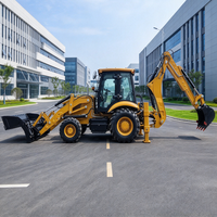 Backhoe Loader Hidrolik Pengangkat 4x4 dengan Logo Kustom, untuk Pertanian dan Multiguna