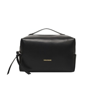 Borsa personalizzata per il trucco in pelle sintetica appesa alla moda con cerniera da viaggio in pietra borsa Logo con manico impermeabile borsa cosmetica. - Product Image 2