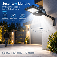 Lampes solaires LED de sécurité extérieures IP65 avec capteur et batterie remplaçable, mode automatique pour garage, entrée de parc, zone industrielle