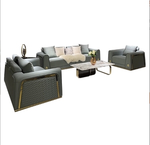 โซฟาดีไซน์หรูหราสไตล์อิตาลี โซฟาหนังทันสมัยสำหรับห้องนั่งเล่น เฟอร์นิเจอร์สำหรับวิลล่าและโรงแรม - Product Image 5