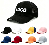 Casquettes de baseball personnalisées à faible MOQ, séchage rapide, en nylon perforé au laser, respirantes, résistantes à l'eau, pour sports de plein air