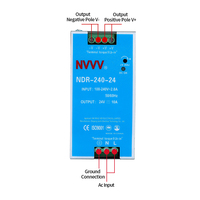 NDR-240-24 sans entrée PFC 200-240VDC AC DC Alimentation industrielle sur rail DIN 240W 24V 10A prix usine de haute qualité