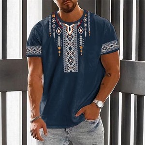 T-Shirt da Uomo in Maglia con Stampa Grafica a Blocchi di Colore Argyle, <span class=keywords><strong>Abbigliamento</strong></span> con Stampa 3D, Manica Corta per Uso Quotidiano e <span class=keywords><strong>Casual</strong></span> <span class=keywords><strong>Elegante</strong></span> - Product Image 4