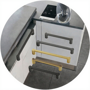 Hot Sale Modern Brass Furniture Handles Gold <b>Black</b> Grey for Wardrobe Cupboard Closet Kitchen <b>Cabinet</b> Bedroom Pulls for School - Product Image 2