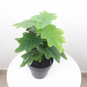 Sample Available For Top Desk Interior Mini Size Artificial Small Maple Potted Plastic Palm Bonsai Plant Tree