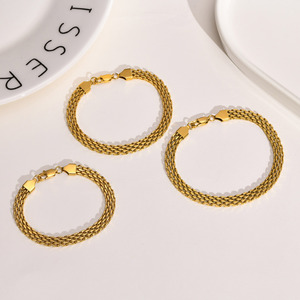 Nuovo Multi formato appannamento libero in acciaio inox braccialetto 18k Pvd placcato oro braccialetto gioielli per gli uomini e la signora - Product Image 1