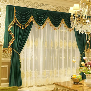 Palazzo europeo vento di fascia alta velluto <span class=keywords><strong>tende</strong></span> e mantovane di lusso spesse per soggiorno camera da letto elegante Design elegante - Product Image 1