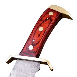 Couteaux Bowie en acier faits à la main avec manche en bois et étui en cuir fin, prix de gros - Product Image 2