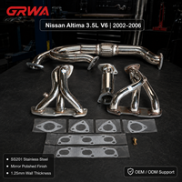 Collecteur d'échappement GRWA pour Nissan Altima SL SE SE-R 2002-2006 3.5L V6 SS201 Poli miroir 1.25mm