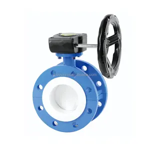 Disc CF8 Or CF8M Full PTFE Lining Flange Butterfly Valve WCB Body
