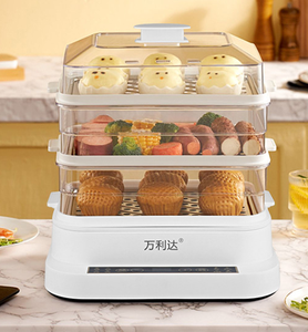 Cuisinière à <span class=keywords><strong>vapeur</strong></span> électrique multifonctionnelle pour légumes, 3 étages, 32L, 800W, contrôle numérique, chauffe-dim sum, chauffe-dumplings, chauffe-pains - Product Image 6