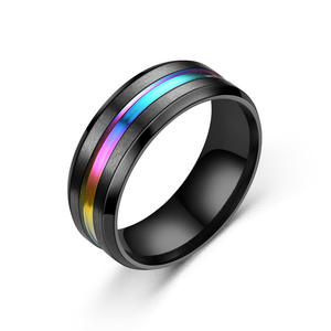 Bague en acier inoxydable noir et argenté pour homme, bague à facettes multiples pour homme et femme, bague de fiançailles, cadeaux d'anniversaire - Product Image 4