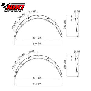 Garde-boue de protection des sourcils, <span class=keywords><strong>4</strong></span> pièces, universel et noir, arc de roues, autocollant, garde-boue de voiture - Product Image 5