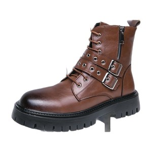 2026 New Summer Mid-Calf Men's <b>Boots</b> Thick Sole Lace-Up Motorcycle Work <b>Boots</b> - Product Image 4