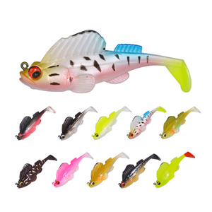 Nuotare Shad 75 millimetri 13g di Richiamo di Pesca con il Piombo trivellato Richiamo Morbido Sea Trout SwimBait <span class=keywords><strong>per</strong></span> Basso Baitfish di Piombo interno Morbido di Pesca Lur - Product Image 2