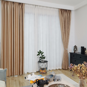 الصينية مصنع الساخن بيع Tissu De ريدو 100% بوليستر صلب تعتيم الساتان الستائر - Product Image 1