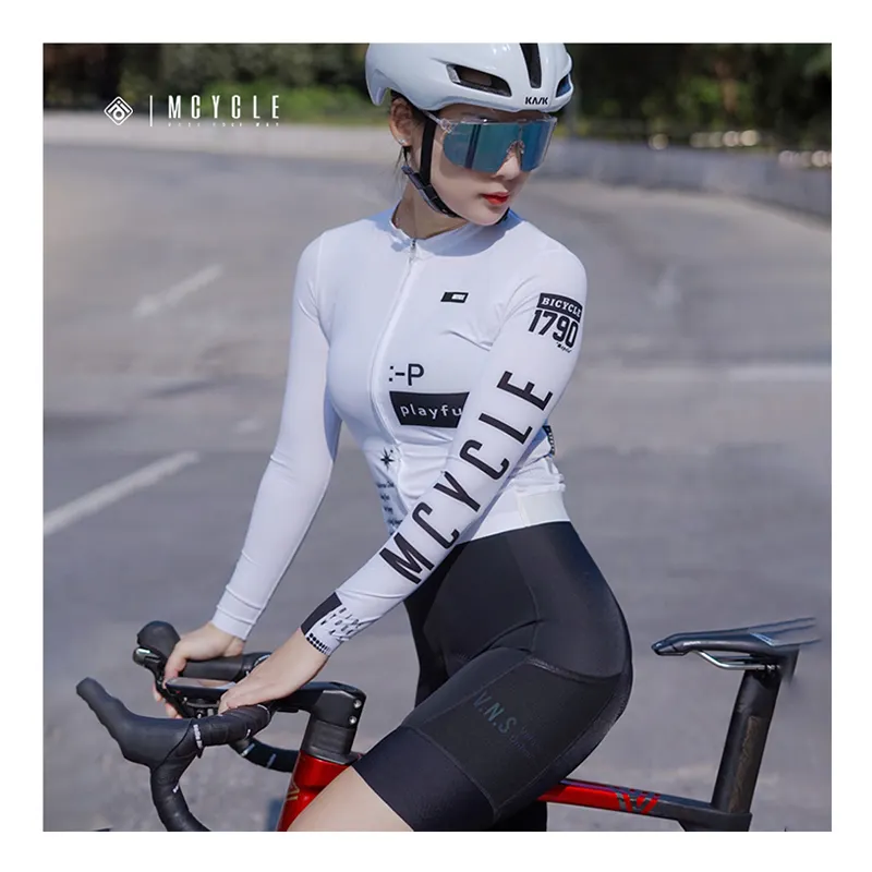 Mcycle 도매 사이클링 의류 편안한 산악 자전거 셔츠 긴팔 프로 팀 맞춤형 사이클링 저지 여성