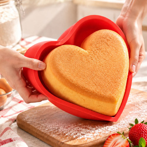 Heart Shaped Cake Pan Silicone Cake Mould Non-Stick <b>Baking</b> Mold for Valentine Birthday Cheesecake Brownie Kitchen - Product Image 4