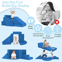 Sofá Modular de Juego para Niños, Sillón de Espuma para Niños Pequeños, Sofás de Peluche Convertibles para Bebés, Juego de Sofás Plegables y Comprimidos