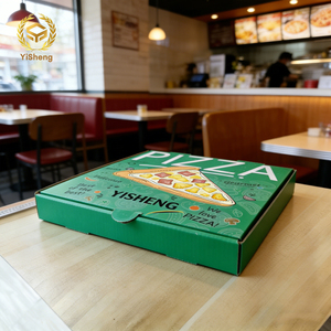 Boîte à pizza en carton ondulé à coins renforcés avec logo imprimé personnalisé, boîte de cuisson fine de qualité supérieure en carton enduit d'<span class=keywords><strong>argile</strong></span> de qualité <span class=keywords><strong>alimentaire</strong></span> pour plats à emporter - Product Image 2