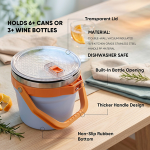 Cubo para Hielo Everich de 4.2L, Apto para Lavavajillas, Aislado, de Acero Inoxidable, con Tapa para Abrir Botellas Integrada, para Enfriar Bebidas - Product Image 4