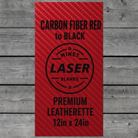 Feuilles de similicuir PU vierges pour gravure laser, effet fibre de carbone rouge à noir, avec adhésif, vente en gros