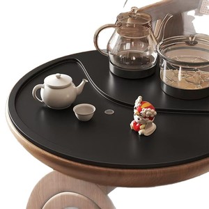 Small Apartment Movable Tea <b>Table</b> With Kettle Mid Range Style Designer Solid Wood Balcony Living Room - Product Image 3