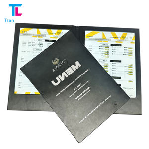 Tianlang alta calidad PU cuero menú Insertar dos páginas vista LED iluminación restaurante menú pantalla para hoteles y restaurantes - Product Image 4