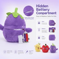 Populaire moderne design leverancier zachte schattige fruitgevoelige metronoom knuffeldier met sensor muziekfunctie voor kinderen om mee te spelen