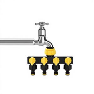Robinet distributeur d'eau à quatre voies avec raccord rapide, une entrée et quatre sorties - Product Image 1